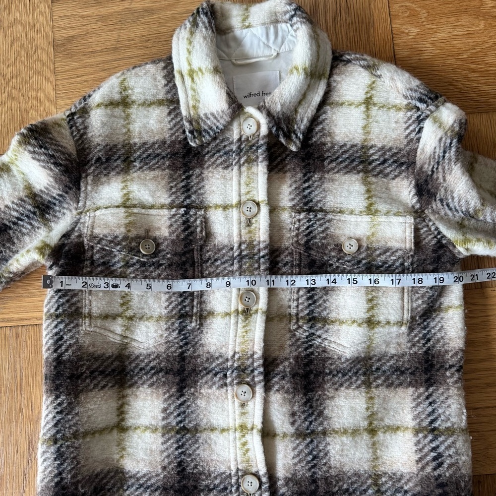Aritzia Wilfred Free Small Wool Blend Plaid Button Down Shirt Jacket Shacket - Picture 6 of 7